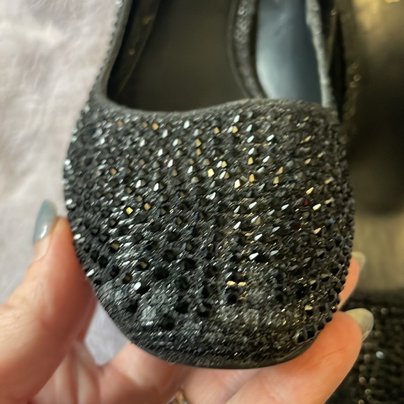 Michael Kors black block heel studded sparkly heels - Picture 3 of 7